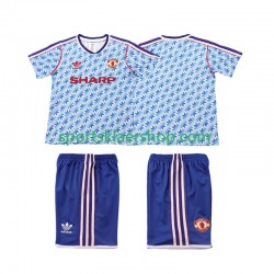 Manchester Utd drakt 1992 Retro Bortetrøye Kort erm 1990 , Barnesett