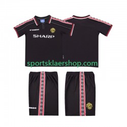 Manchester Utd drakt 1998 Retro Bortetrøye Kort erm 1999 , Barnesett