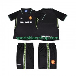 Manchester Utd drakt 1998 Retro Tredjetrøye Kort erm 1999 , Barnesett