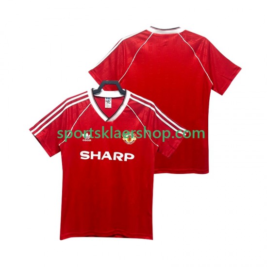 Manchester Utd drakt 1988 Retro Hjemmetrøye Kort erm 1990 , Herre