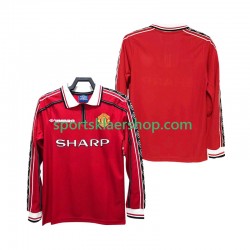 Manchester Utd drakt 1998 Retro Hjemmetrøye Lang erm 1999 , Herre