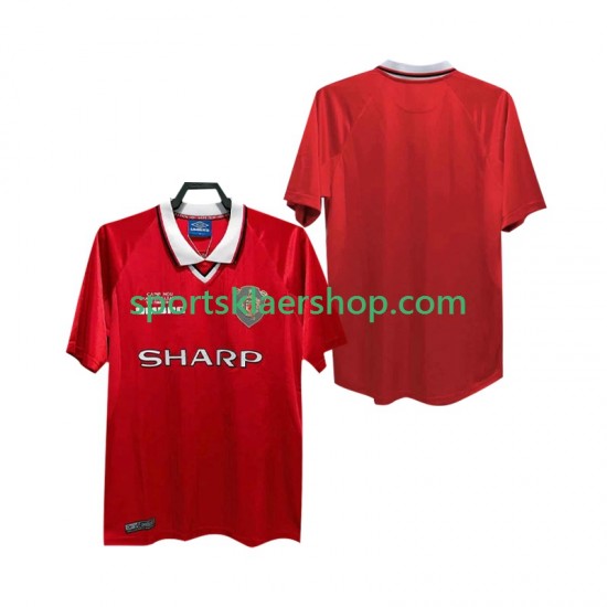 Manchester Utd drakt 2000 Retro Hjemmetrøye Kort erm 1999 , Herre