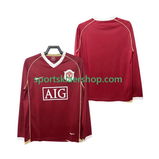 Manchester Utd drakt 2007 Retro Hjemmetrøye Lang erm 2006 , Herre