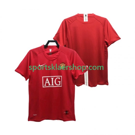 Manchester Utd drakt Premier League 2007 Retro Hjemmetrøye Kort erm 2008 , Herre