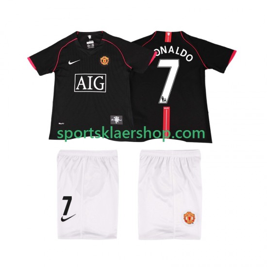 Manchester Utd drakt Ronaldo 7 2007 Retro Bortetrøye Kort erm 2008 , Barnesett