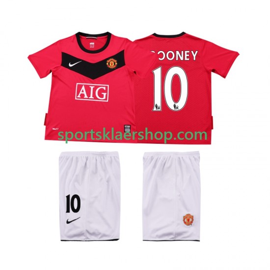 Manchester Utd drakt Rooney 10 2009 Retro Hjemmetrøye Kort erm 2010 , Barnesett