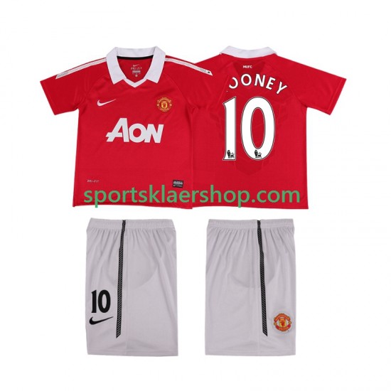 Manchester Utd drakt Rooney 10 Retro Hjemmetrøye Kort erm 2010 2011 , Barnesett