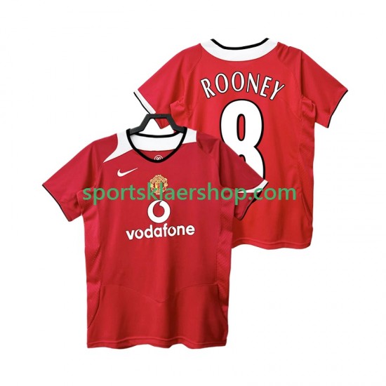 Manchester Utd drakt Rooney 8 2005 Retro Hjemmetrøye Kort erm 2006 , Herre