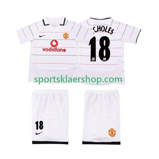 Manchester Utd drakt SCHOLES 18 2003 Retro Tredjetrøye Kort erm 2006 , Barnesett