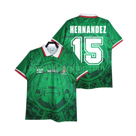 Mexico drakt HERNANDEZ 15 1998 Retro Hjemmetrøye Kort erm , Herre