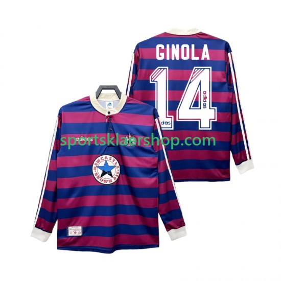 Newcastle United drakt GINOLA 14 1995 1997 Retro Bortetrøye Lang erm , Herre