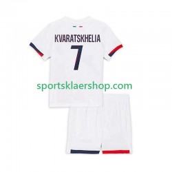 Paris Saint-Germain drakt Khvicha Kvaratskhelia 7 Bortetrøye Kort erm 2025-2026 , Barnesett