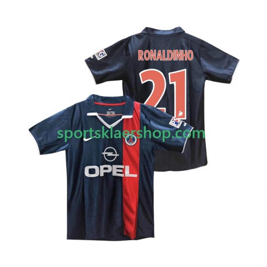 Paris Saint-Germain drakt RONALDINHO 21 2001 2002 Retro Hjemmetrøye Kort erm , Herre