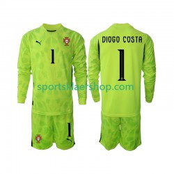 Portugal drakt Diogo Costa 1 Keeper Hjemmetrøye Lang erm 2025 , Barnesett