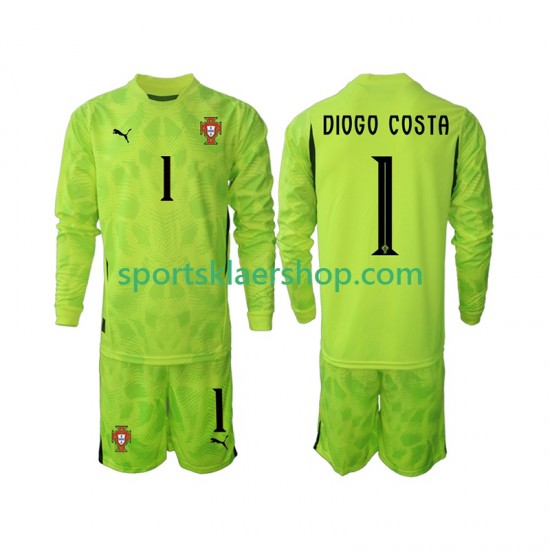 Portugal drakt Diogo Costa 1 Keeper Hjemmetrøye Lang erm 2025 , Barnesett