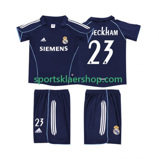 Real Madrid drakt BECKHAM 23 2005 Retro Bortetrøye Kort erm 2006 , Barnesett