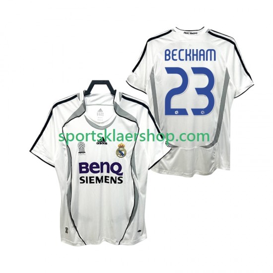 Real Madrid drakt BECKHAM 23 2007 Retro Hjemmetrøye Kort erm 2006 , Herre