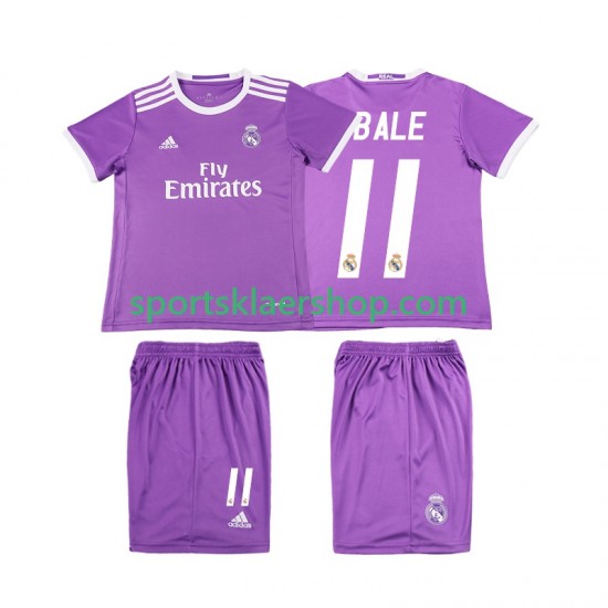 Real Madrid drakt Bale 11 2016 2017 Retro Bortetrøye Kort erm , Barnesett