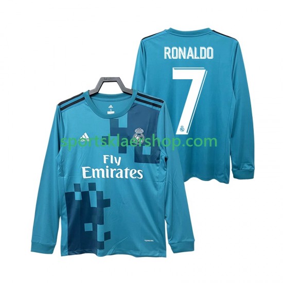 Real Madrid drakt CRISTIANO RONALDO 7 2017 2018 Retro Tredjetrøye Lang erm , Herre