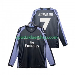 Real Madrid drakt Cristiano Ronaldo 7 2016 2017 Retro Tredjetrøye Lang erm , Herre