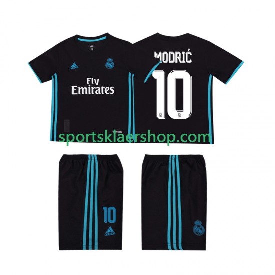 Real Madrid drakt Modrić 10 2017 2018 Retro Bortetrøye Kort erm , Barnesett
