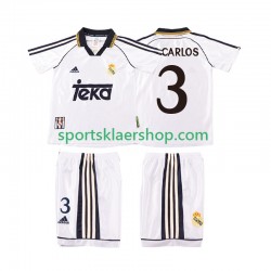 Real Madrid drakt R CARLOS 3 1998 2000 Retro Hjemmetrøye Kort erm , Barnesett