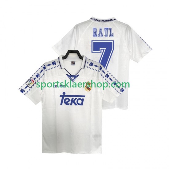 Real Madrid drakt RAUL 7 1996 1997 Retro Hjemmetrøye Kort erm , Herre