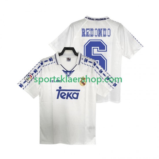 Real Madrid drakt REDONDO 6 1996 1997 Retro Hjemmetrøye Kort erm , Herre