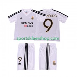 Real Madrid drakt RONALDO 9 20025 Retro Hjemmetrøye Kort erm 2004 , Barnesett