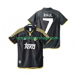 Real Madrid drakt Raul 7 2001 Retro Bortetrøye Kort erm 1999 , Herre