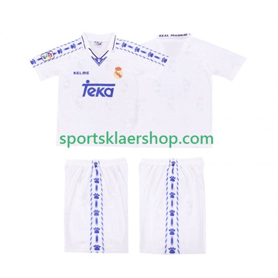 Real Madrid drakt 1996-1997 Retro Hjemmetrøye Kort erm , Barnesett
