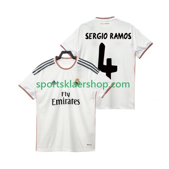 Real Madrid drakt SERGIO RAMOS 4 2013 2014 Retro Hjemmetrøye Kort erm , Herre