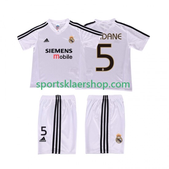 Real Madrid drakt ZIDANE 5 20025 Retro Hjemmetrøye Kort erm 2004 , Barnesett