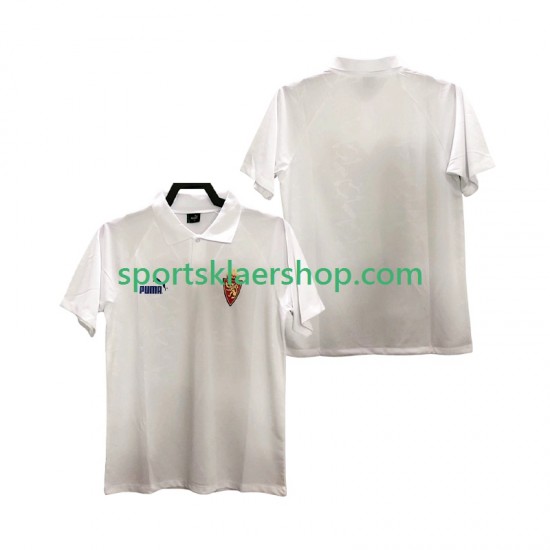 Real Zaragoza drakt 1995 Retro Hjemmetrøye Kort erm , Herre