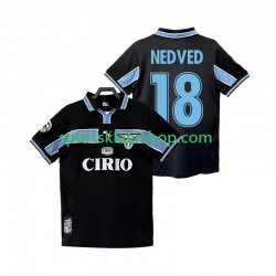 SS Lazio drakt NEDVED 18 1998 Retro Bortetrøye Kort erm 1999 , Herre