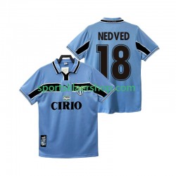 SS Lazio drakt NEDVED 18 1998 Retro Hjemmetrøye Kort erm 1999 , Herre