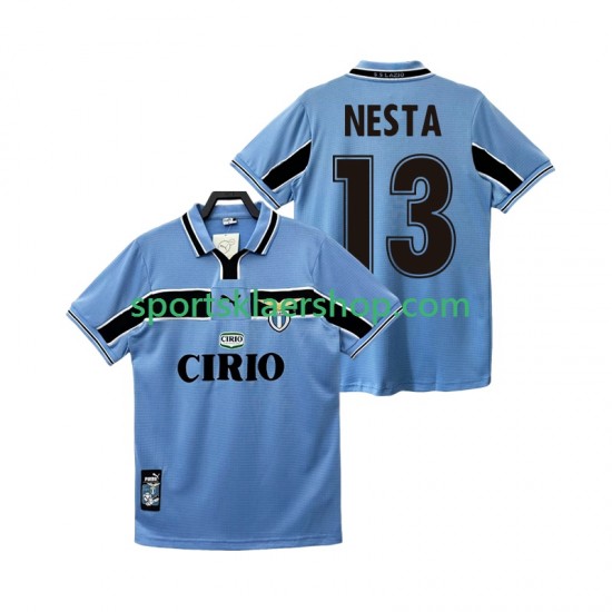 SS Lazio drakt NESTA 13 1998 Retro Hjemmetrøye Kort erm 1999 , Herre