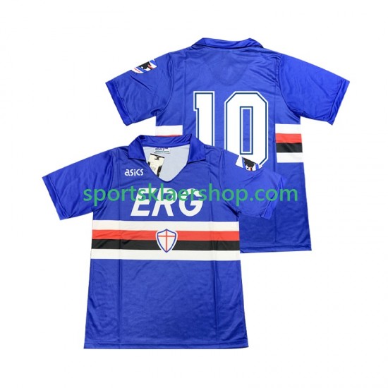 Sampdoria drakt 10 1991 Retro Hjemmetrøye Kort erm 1990 , Herre