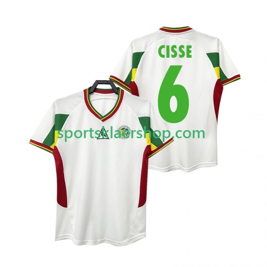 Senegal drakt CISSE 6 2002 Retro Hjemmetrøye Kort erm , Herre