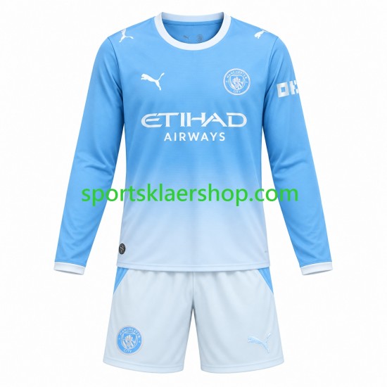 Manchester City drakt Hjemmetrøye Lang erm 2026-2027 , Barnesett