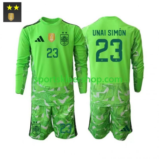 Spania drakt Unai Simon 23 Keeper Tredjetrøye Lang erm 2026-2027 , Barnesett