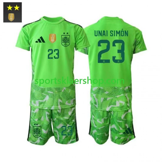 Spania drakt Unai Simon 23 Keeper Tredjetrøye Kort erm 2026-2027 , Barnesett