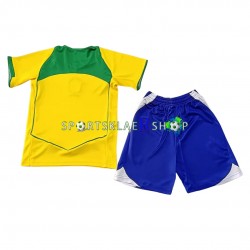 Brasil drakt Retro Hjemmetrøye Kort erm 2004 , Barnesett