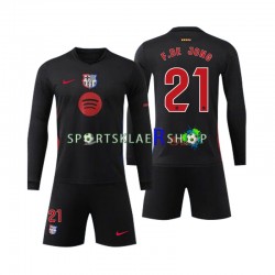 FC Barcelona drakt F DE JONG 21 Bortetrøye Lang erm 2024-2025 , Barnesett