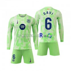 FC Barcelona drakt Gavi 6 Tredjetrøye Lang erm 2024-2025 , Barnesett