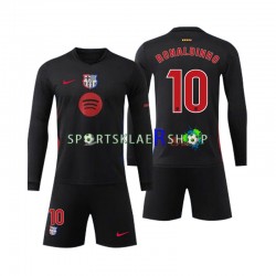 FC Barcelona drakt Ronaldinho 10 Bortetrøye Lang erm 2024-2025 , Barnesett FC Barcelona drakt Ronaldinho 10 Bortetrøye Lang erm 2024-2025 , Barnesett