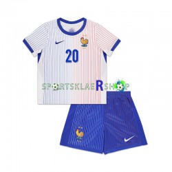 Frankrike drakt Bradley Barcola 20 Bortetrøye Kort erm 2024 , Barnesett