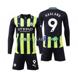 Manchester City drakt Erling Haaland 9 Bortetrøye Lang erm 2024-2025 , Barnesett