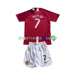 Manchester Utd drakt Cristiano Ronaldo 7 Champion League 2007 Retro Hjemmetrøye Kort erm , Barnesett