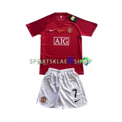 Manchester Utd drakt Cristiano Ronaldo 7 Champion League 2007 Retro Hjemmetrøye Kort erm , Barnesett